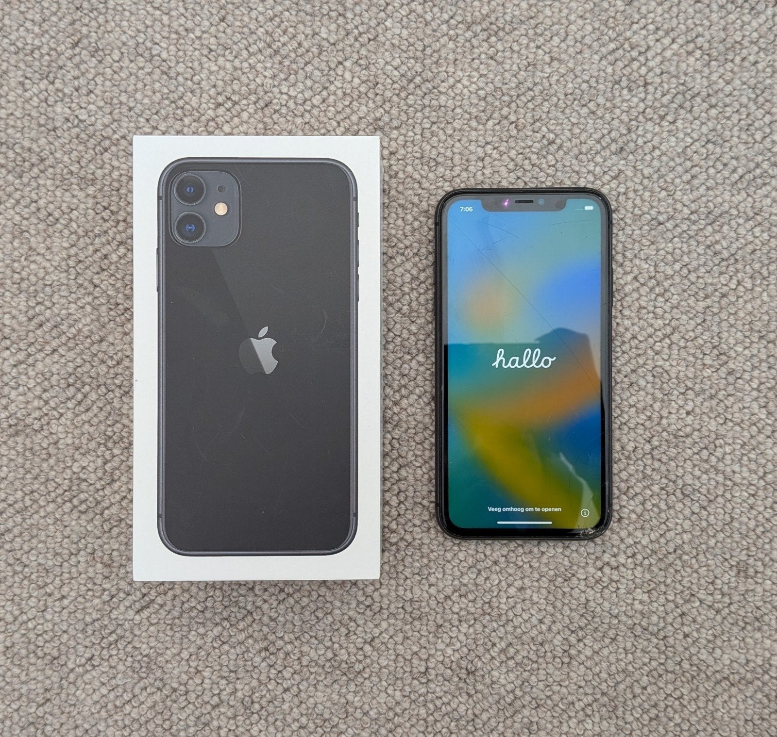 iPhone 11 Zwart 128GB - Scherm defect, Telecommunicatie, 128 GB, Zwart, Zonder simlock, Niet werkend