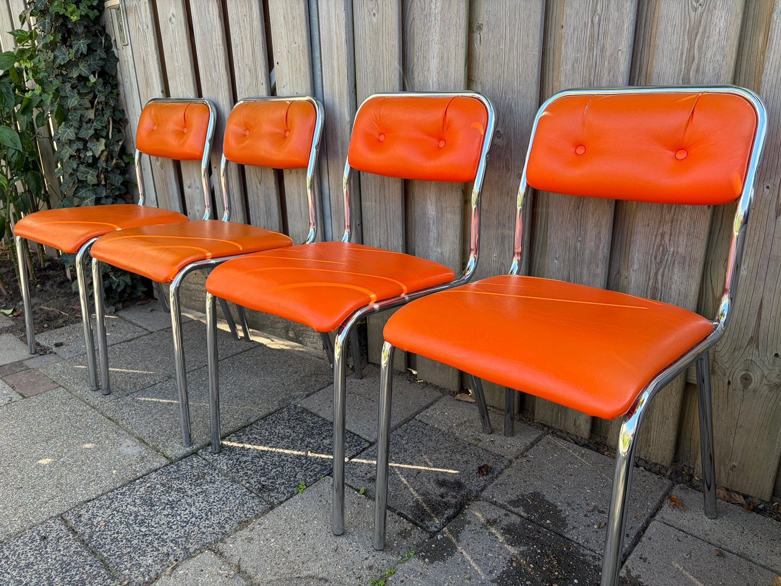 Vintage | Buisframe stoelen, Ophalen, Gebruikt, Overige kleuren, Vier