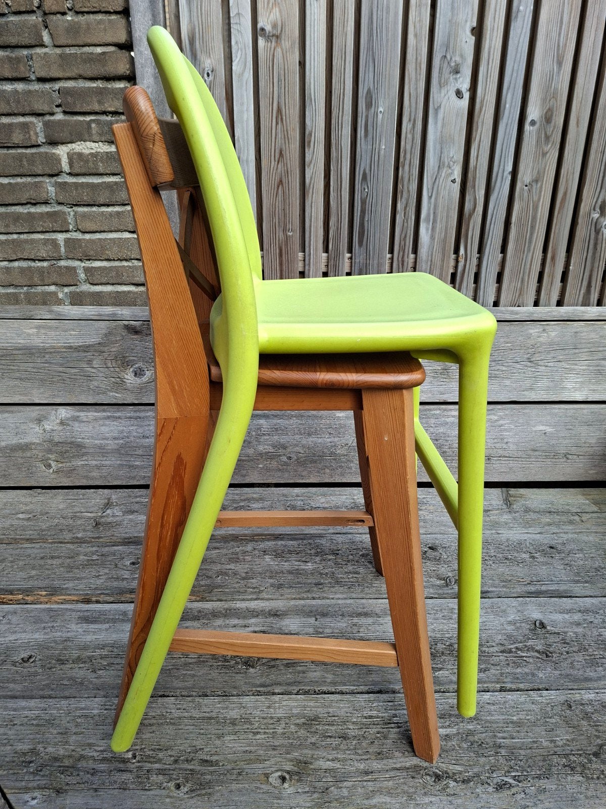 2 IKEA kinderstoelen: Urban (groen) en Ingolf (hout), Ophalen, Gebruikt, Overige typen
