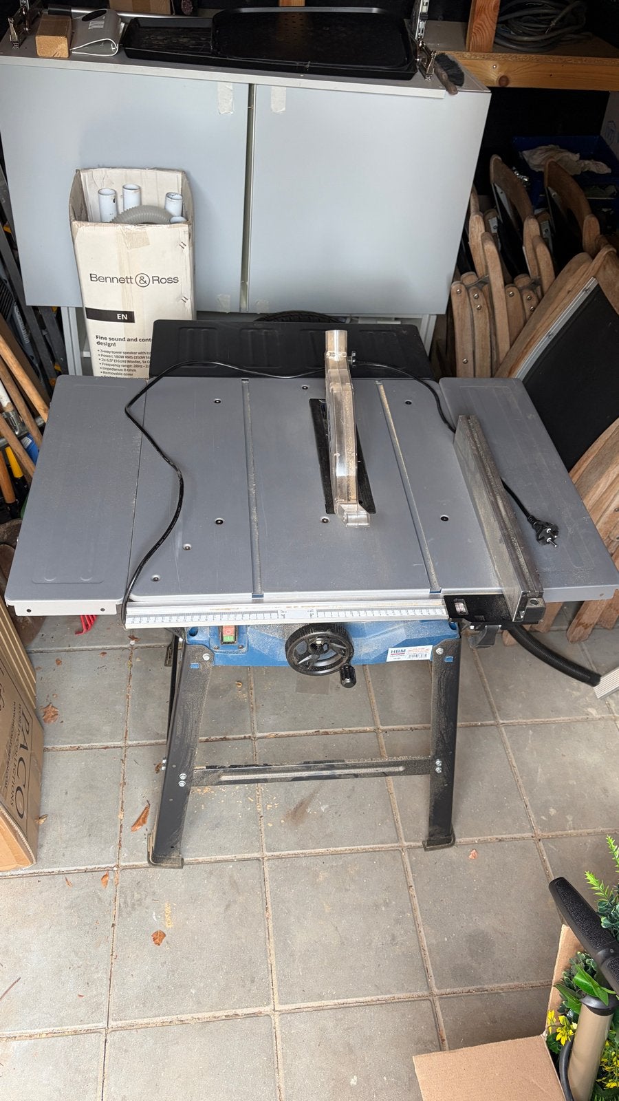 HBM 250 mm Cirkelzaagtafel met 2 Zijtafels 2000 Watt, Ophalen, Gebruikt, Cirkelzaag, 70 mm of meer