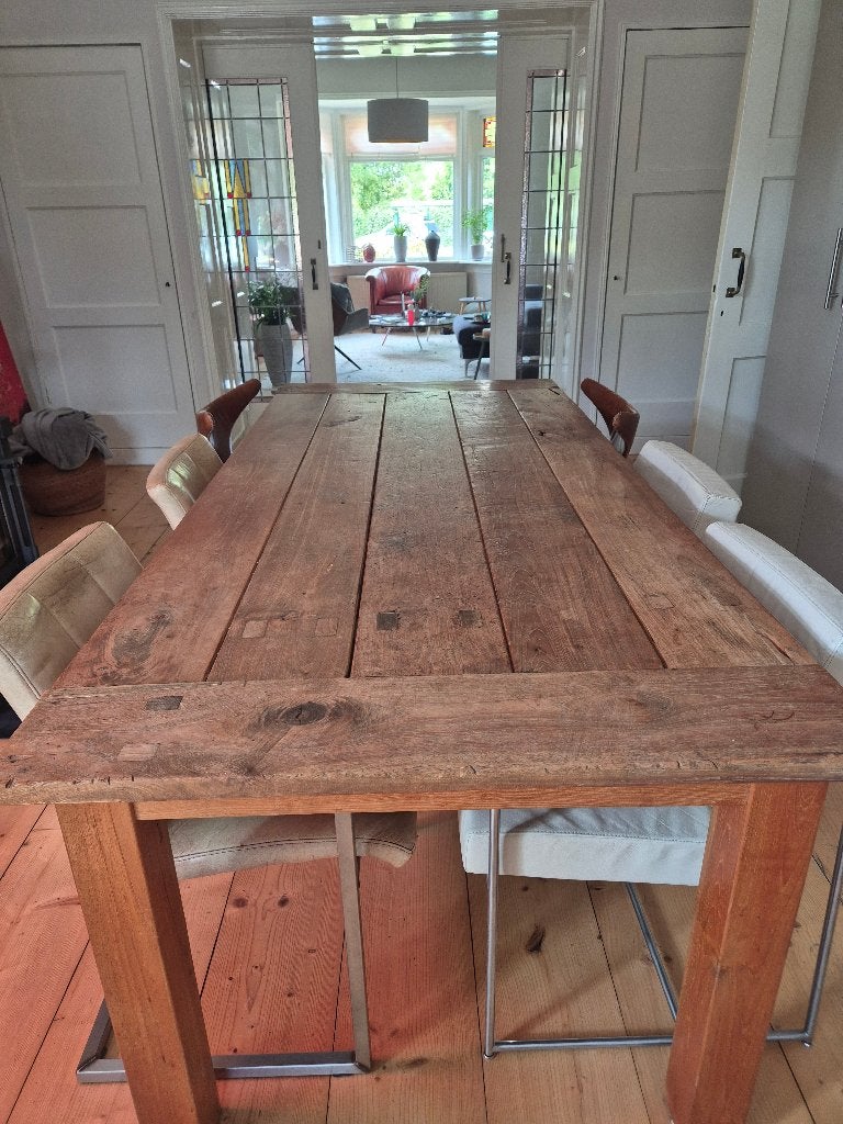 Heerlijke Teakhouten leeftafel z.g.a.n., Ophalen, 200 cm of meer, 50 tot 100 cm, Zo goed als nieuw