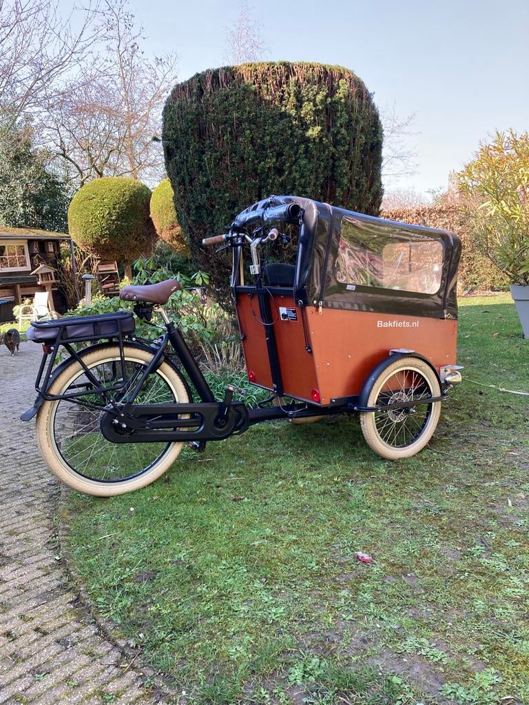 Bakfiets .nl elektrische E cargoTrike cargo cruiser wide di2, Ophalen of Verzenden, Zo goed als nieuw, 4 kinderen of meer, Huif