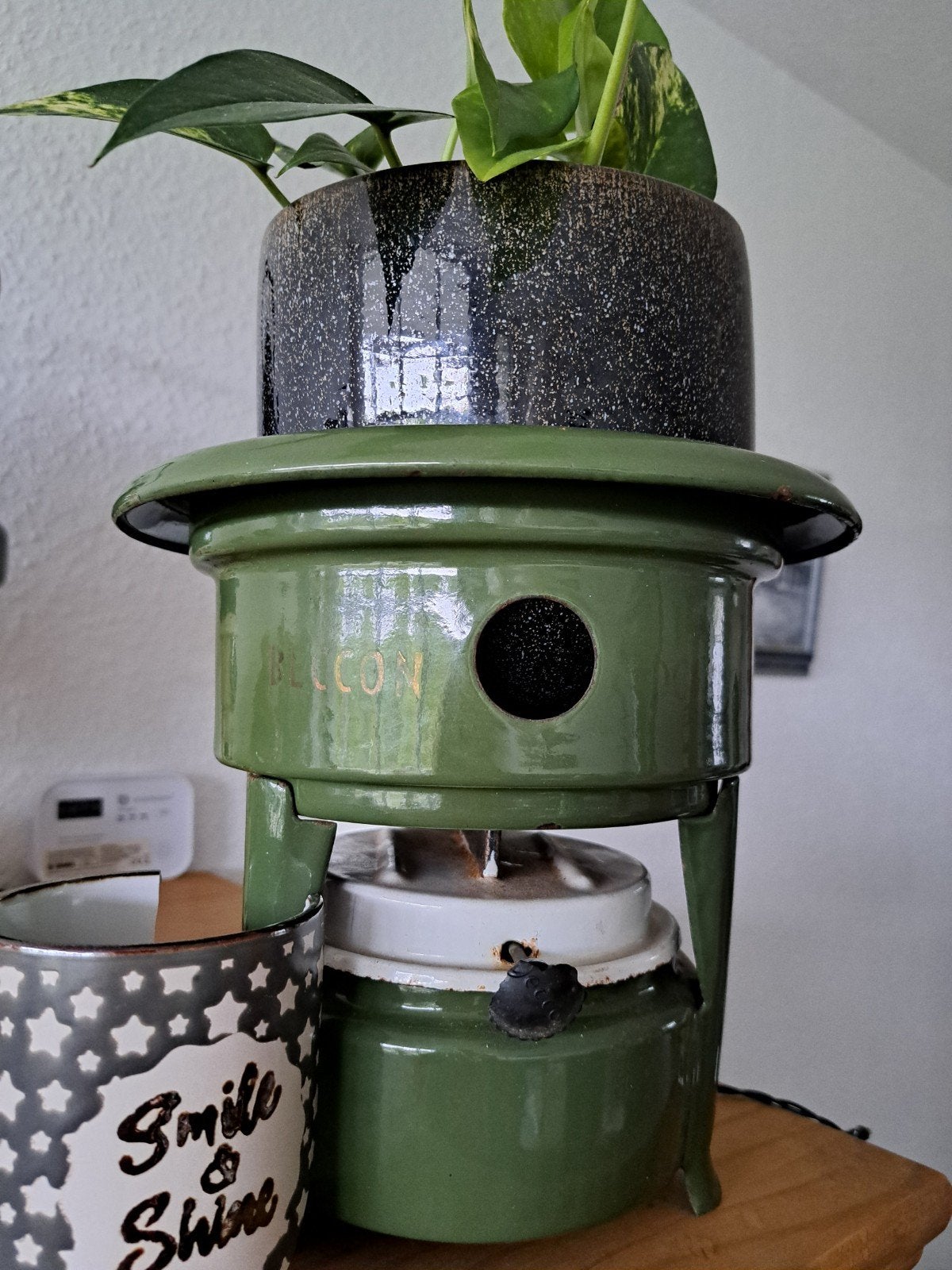 Vintage Petroleumstel als Decoratieve Bloempot, Ophalen of Verzenden