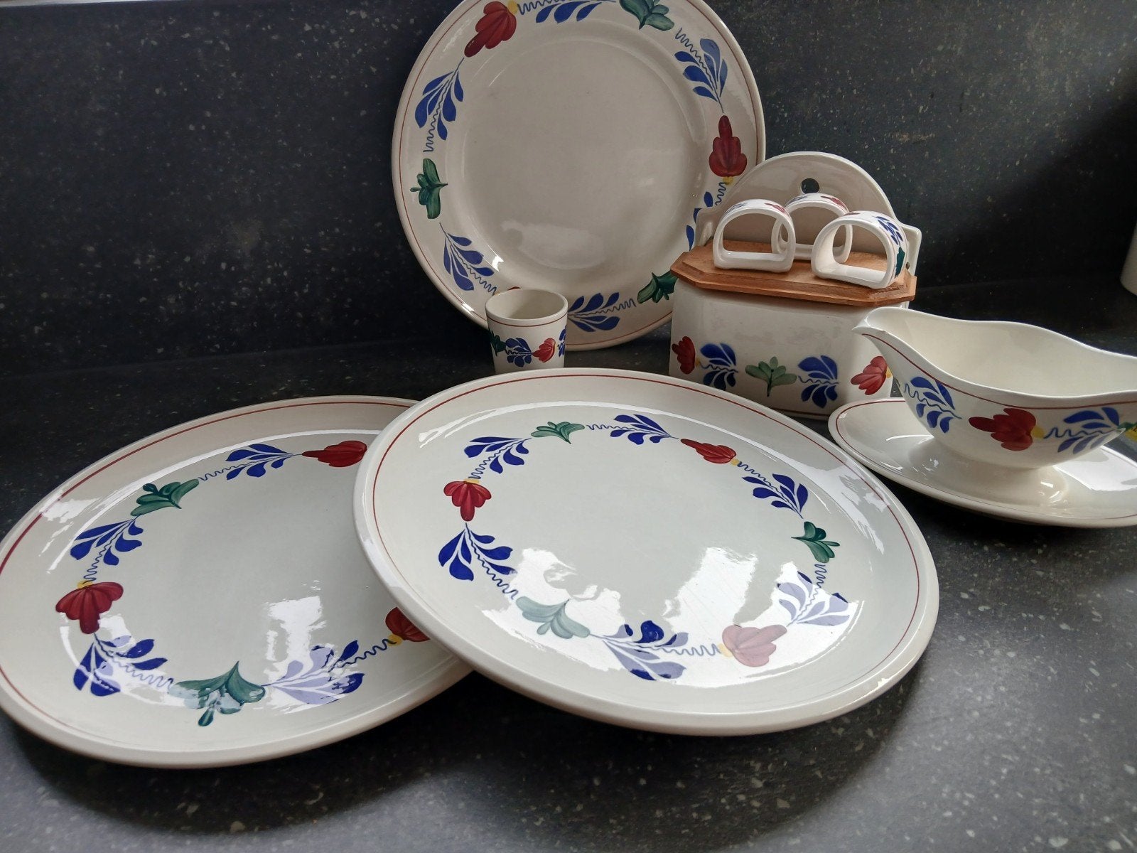 Boch Boerenbont servies set, Gebruikt, Landelijk/Boerenbont, Ophalen of Verzenden, Bord(en)