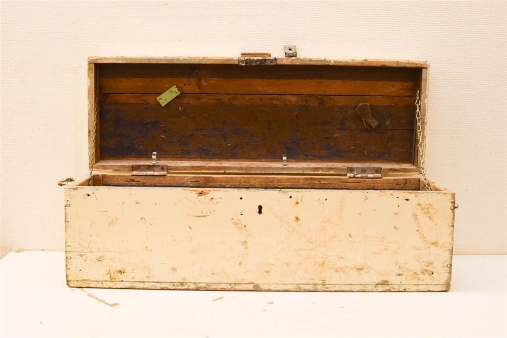 Houten kist 48849, Huis en Inrichting, Woonaccessoires | Kisten, Ophalen of Verzenden, Gebruikt, 50 tot 100 cm, Minder dan 50 cm