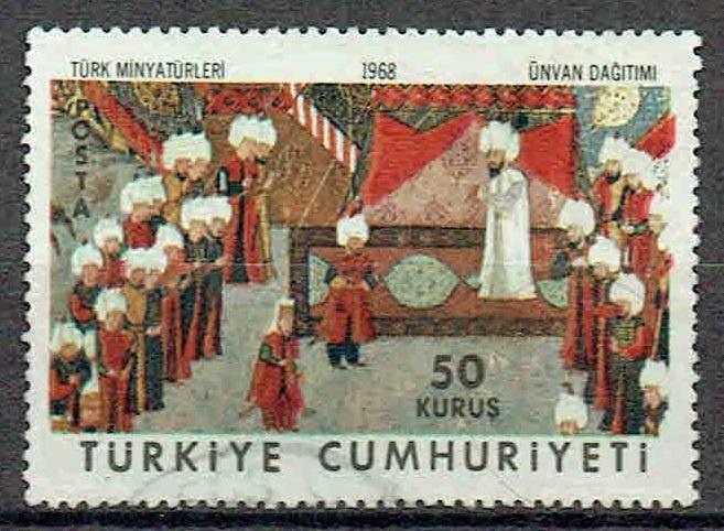 Turkije 1968 Schilderij, Verzenden, Gestempeld, Overige thema's