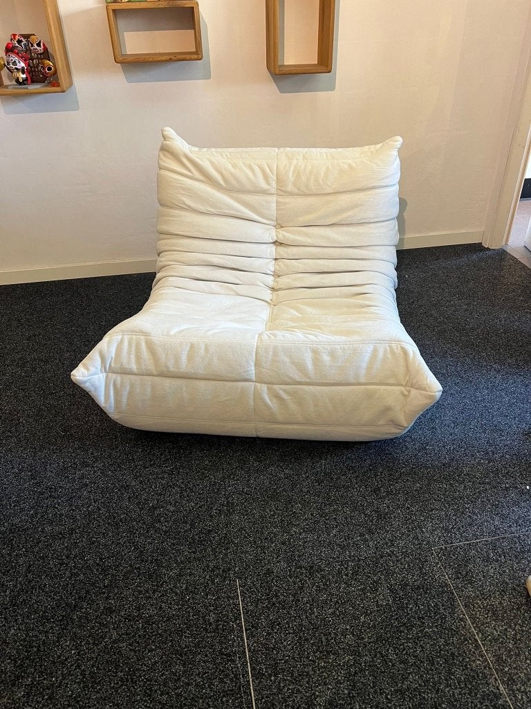Togo stijl 1 zits Velours Wit, Huis en Inrichting, Banken | Sofa's en Chaises Longues, Ophalen, Eenpersoons, Minder dan 75 cm
