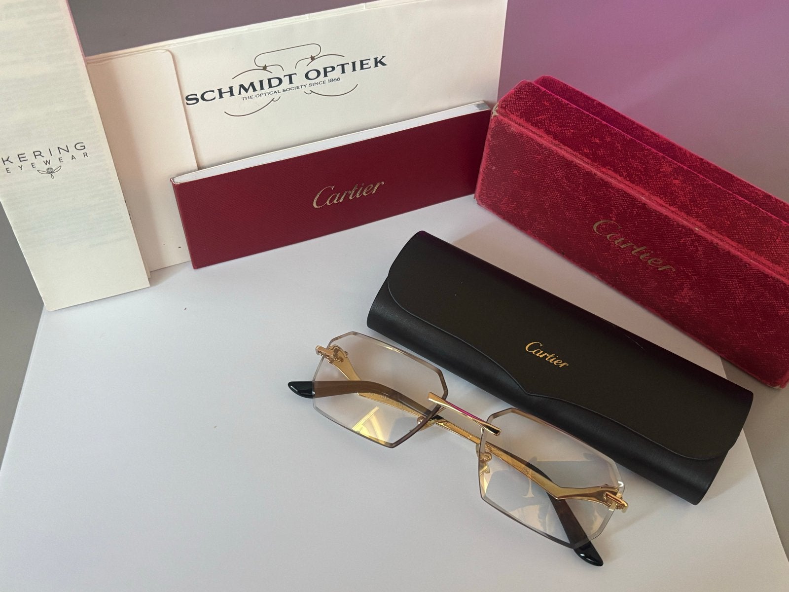 Cartier bril Panther diamond cut CT 01200-001 astro gentle g, Overige merken, Nieuw, Ophalen of Verzenden, Grijs