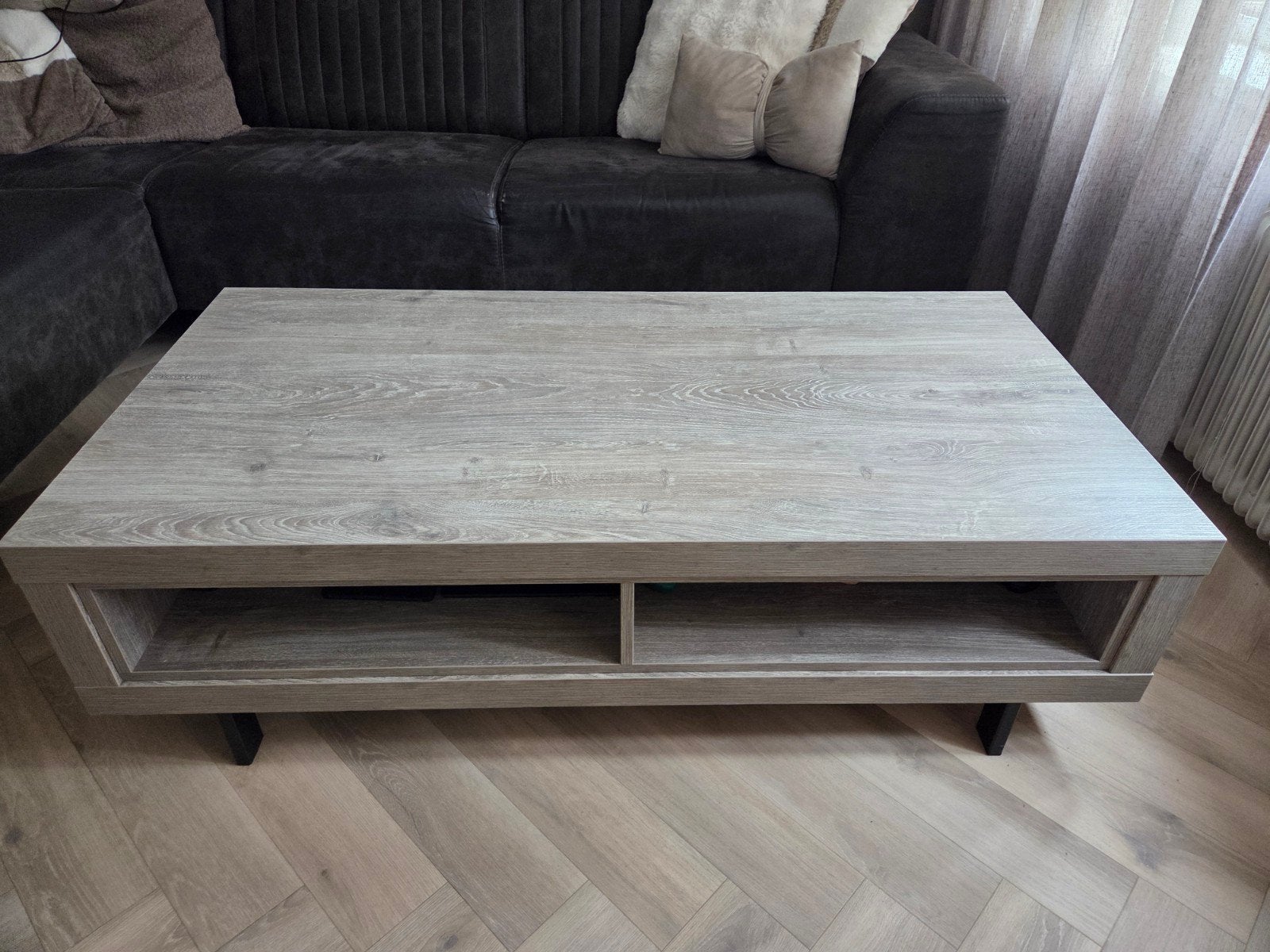 Salontafel met opbergruimte, licht houtkleur, 50 tot 100 cm, 100 tot 150 cm, Ophalen of Verzenden, Zo goed als nieuw
