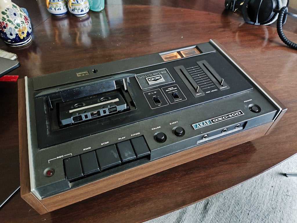 Akai GXC-40D compact Cassettedeck Vintage Retro Hout, Ophalen of Verzenden, Enkel, Akai, Tape counter