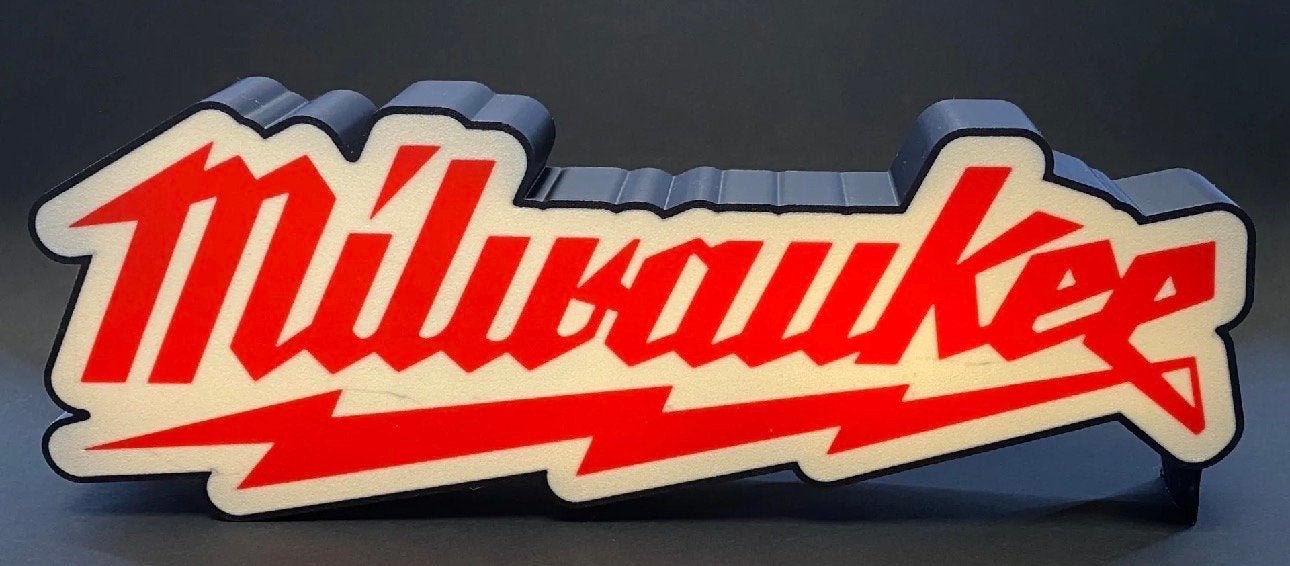 Milwaukee LED Logo Lichtbord - Werkplaats Decoratie, Overige merken, Kunststof, Verzenden, Industrieel