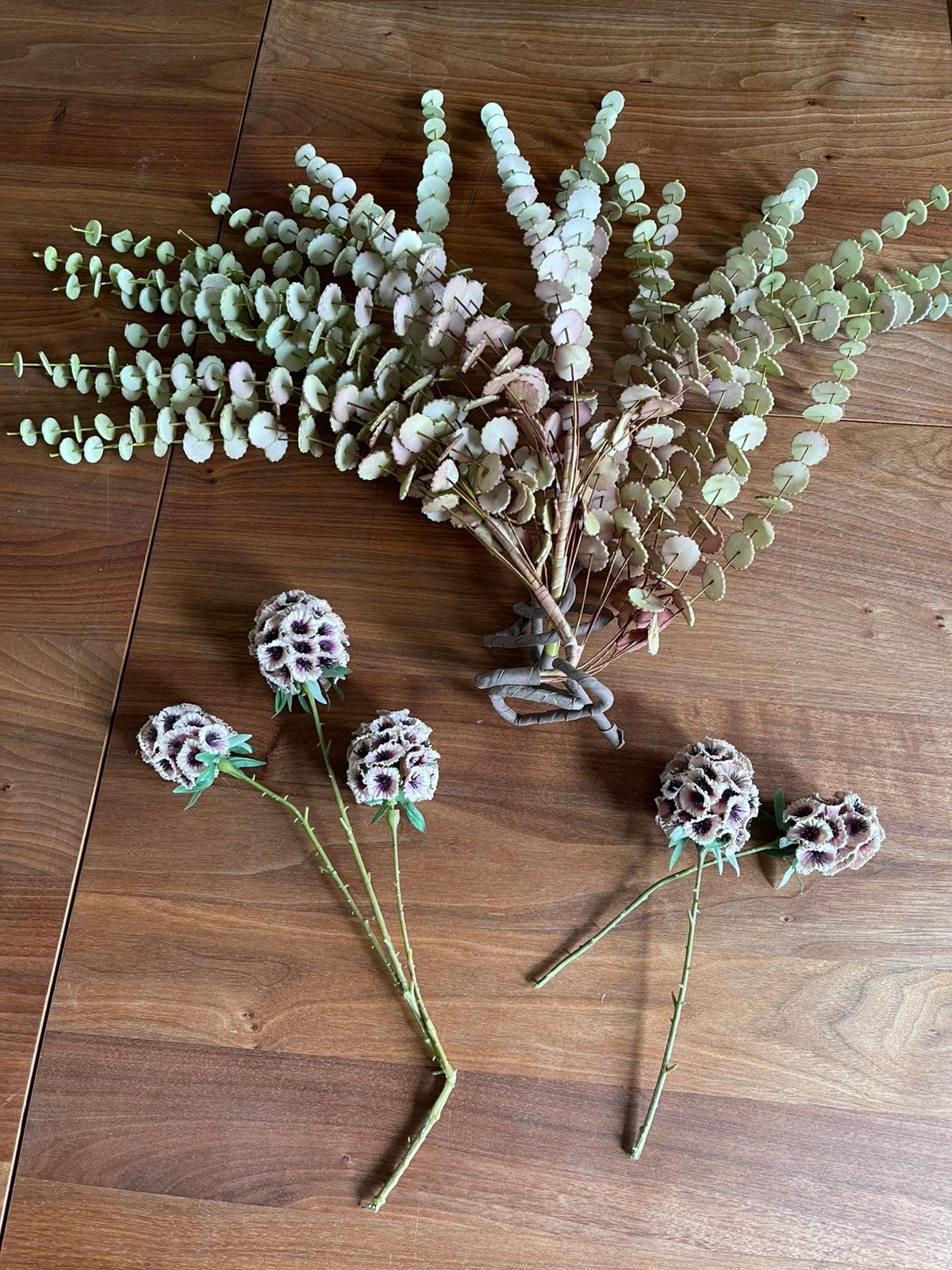 Roze groen kunstbloemen / takken, Ophalen, Gebruikt