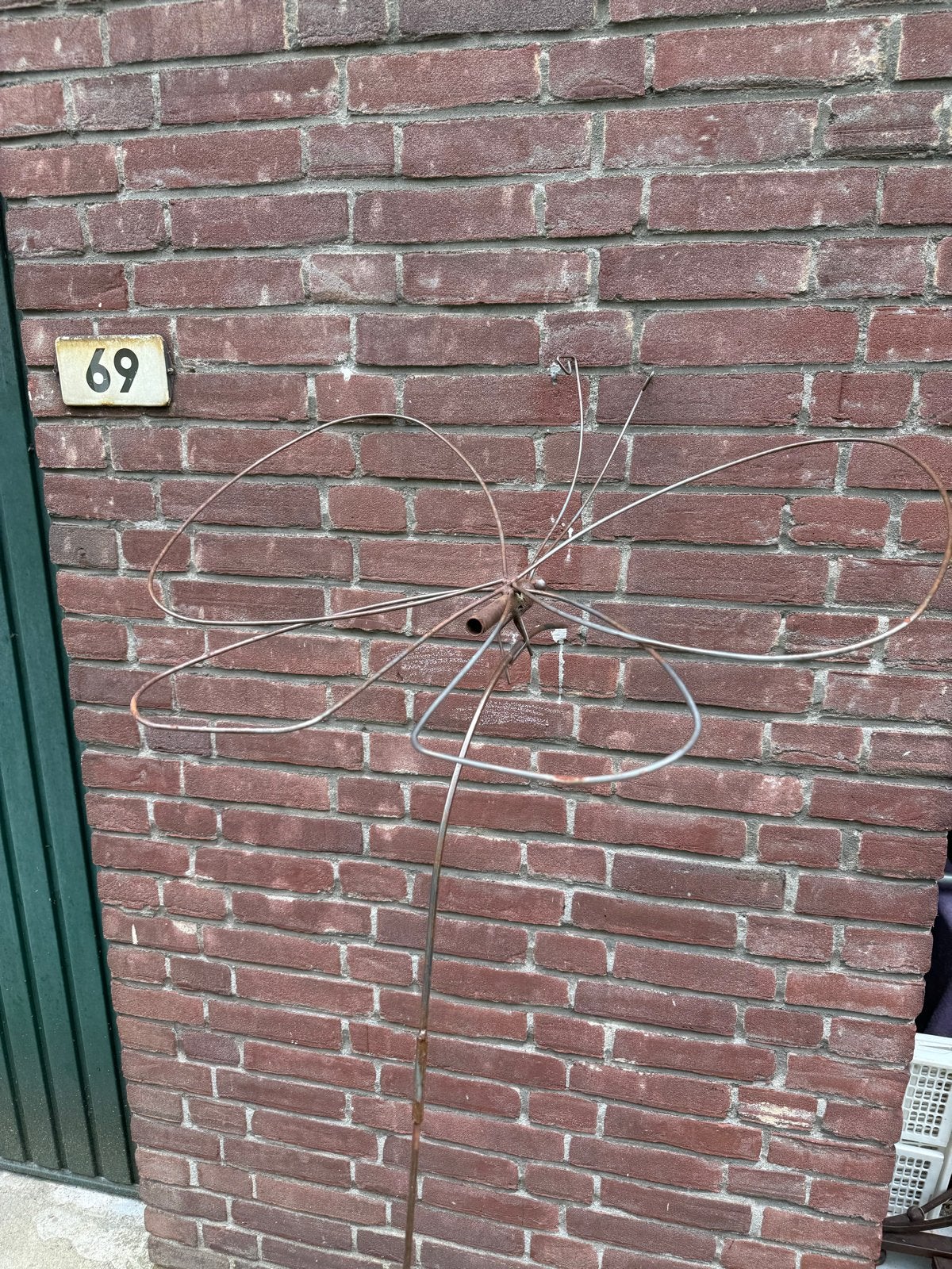 Vlinder ijzeren prikker voor de tuin - Decoratief, Tuin en Terras, Tuinwanddecoratie, Ophalen of Verzenden, Gebruikt