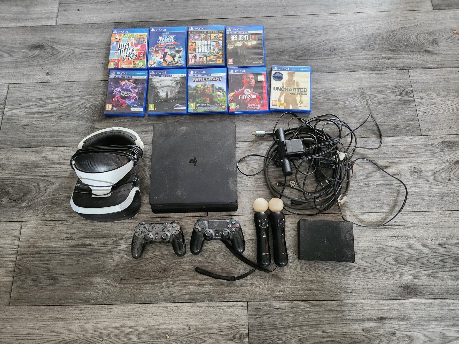 PS4 Slim 500GB met PS VR, 2 controllers en 9 games, Spelcomputers en Games, Ophalen