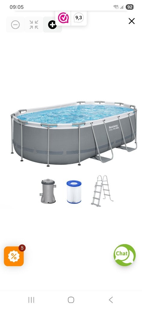 Groot Bestway zwembad ovaal 427x250x100  met warmtepomp etc, Ophalen, 200 tot 300 cm, 80 tot 120 cm, Zo goed als nieuw
