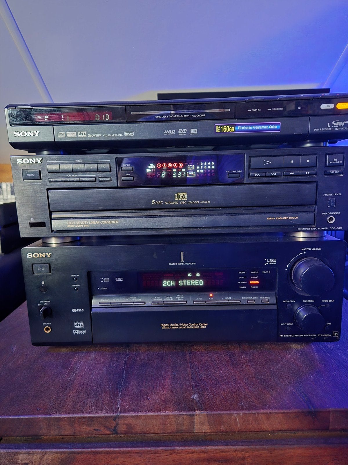Sony Hifi set met DVD-recorder, CD-speler en receiver QS, Ophalen, Gebruikt, Cd-speler, Losse componenten
