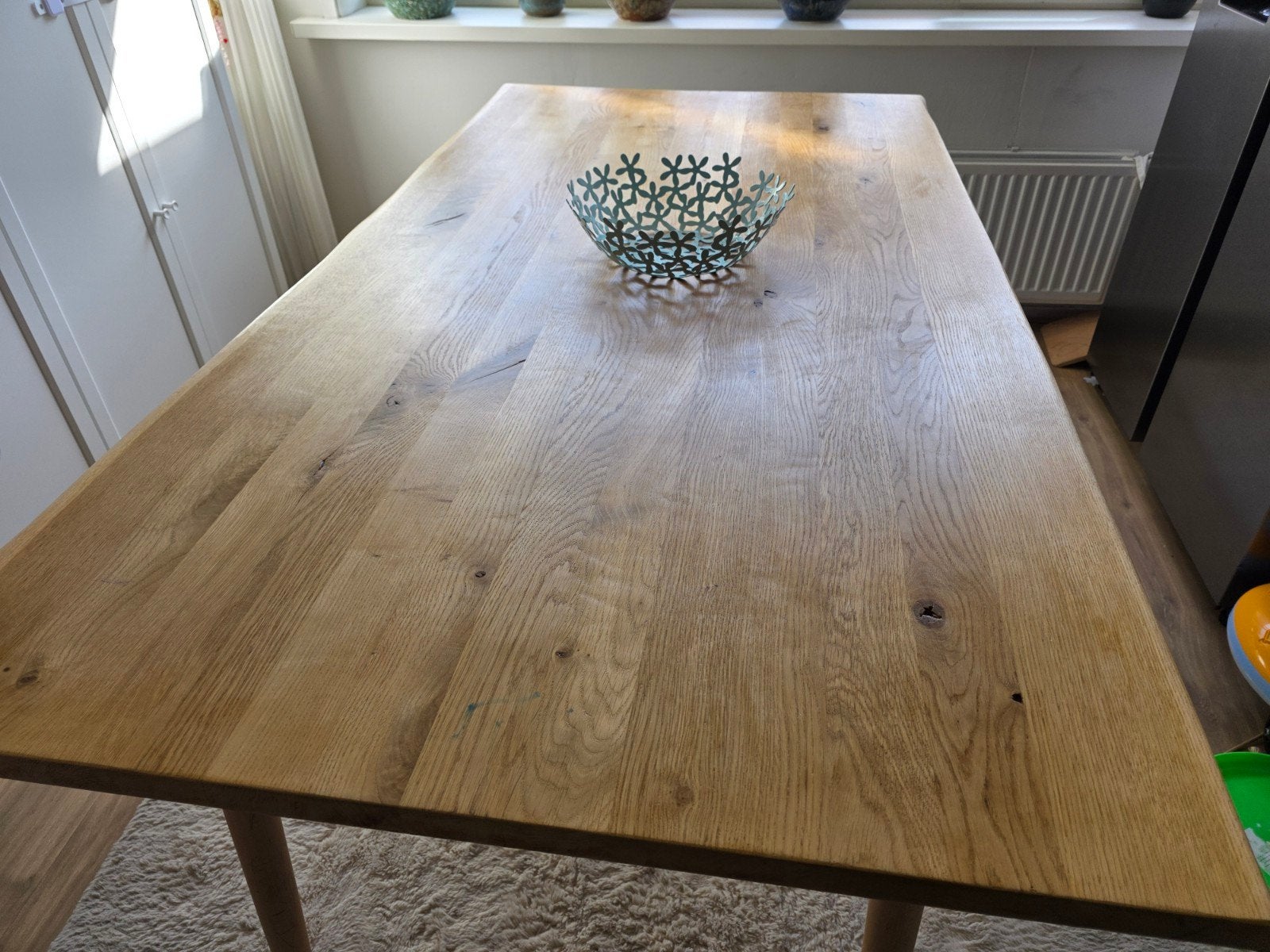 Tafel boomstam hout eikenhout, Ophalen, Eikenhout, 50 tot 100 cm, Zo goed als nieuw