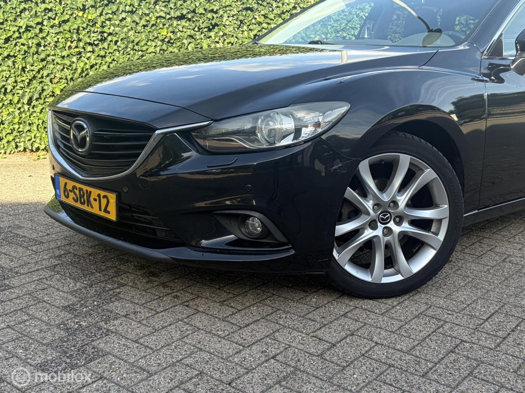 Mazda 6 Sportbreak 2.2D HP GT-M AUTOMAAT / LEDER / NAVI / CL, Auto's, Euro 5, 730 kg, Gebruikt, Zwart