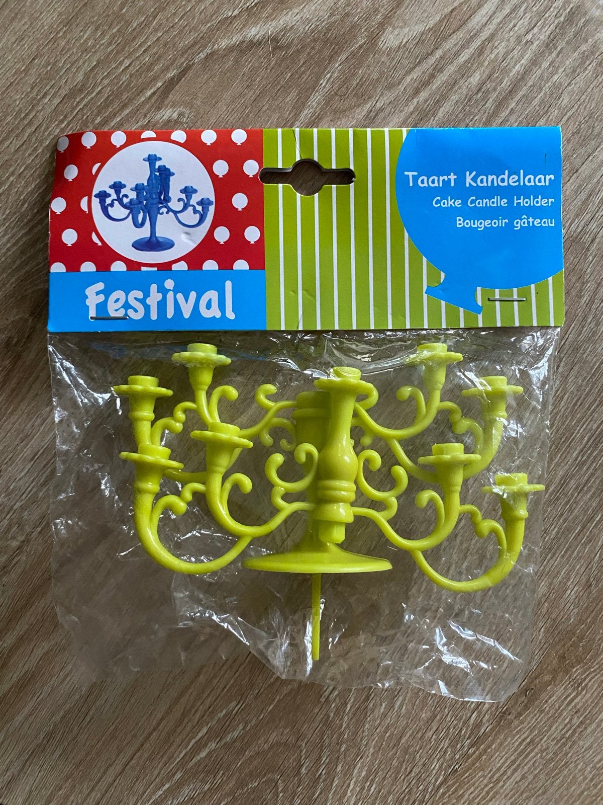 Taart kaars Kandelaar - Festival Cake Candle Holder, Ophalen of Verzenden, Nieuw, Feestartikel, Verjaardag
