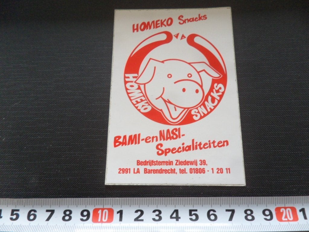 sticker Barendrecht HOMEKO Snacks Bami en Nasi Specialiteit, Ophalen, Zo goed als nieuw