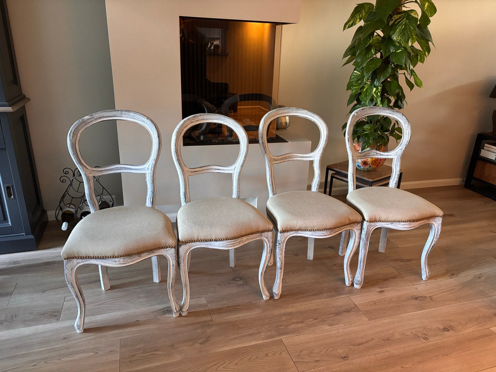 Set van 4 gerestaureerde Biedermeier stoelen Frans brocant, Ophalen