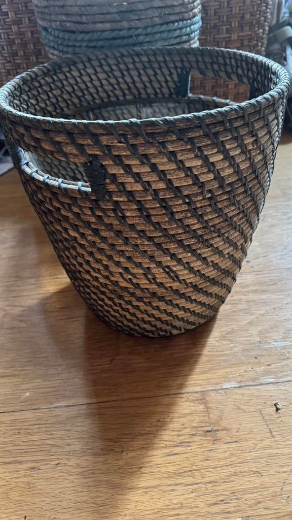Rieten bloempot plantenpot bloem plant pot opberg mand, Tuin en Terras, Bloempotten, 25 tot 40 cm, Rond, Ophalen of Verzenden