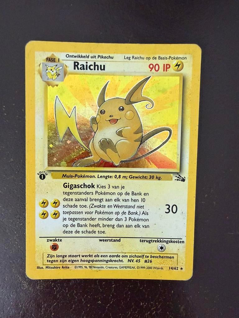 Raichu 1St edition - NL - Fossil, Ophalen of Verzenden, Gebruikt