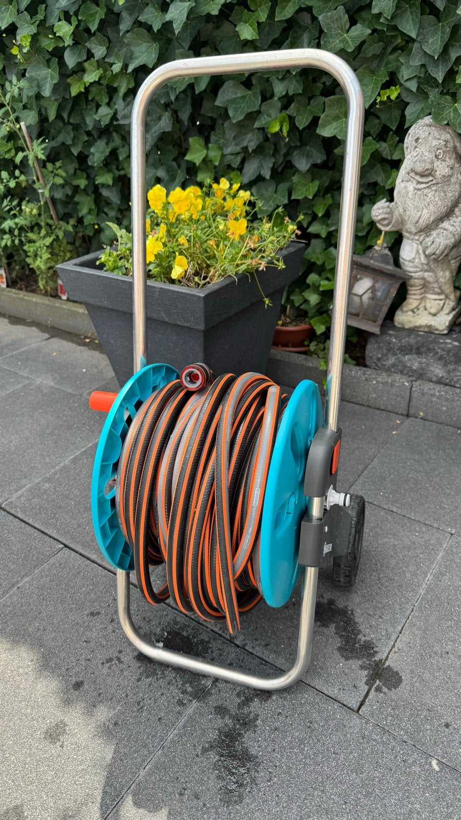 Gardena slanghaspel met 30m tuinslang 13mm, Tuin en Terras, Tuinslangen, Ophalen, Gebruikt, Tuinslanghaspel