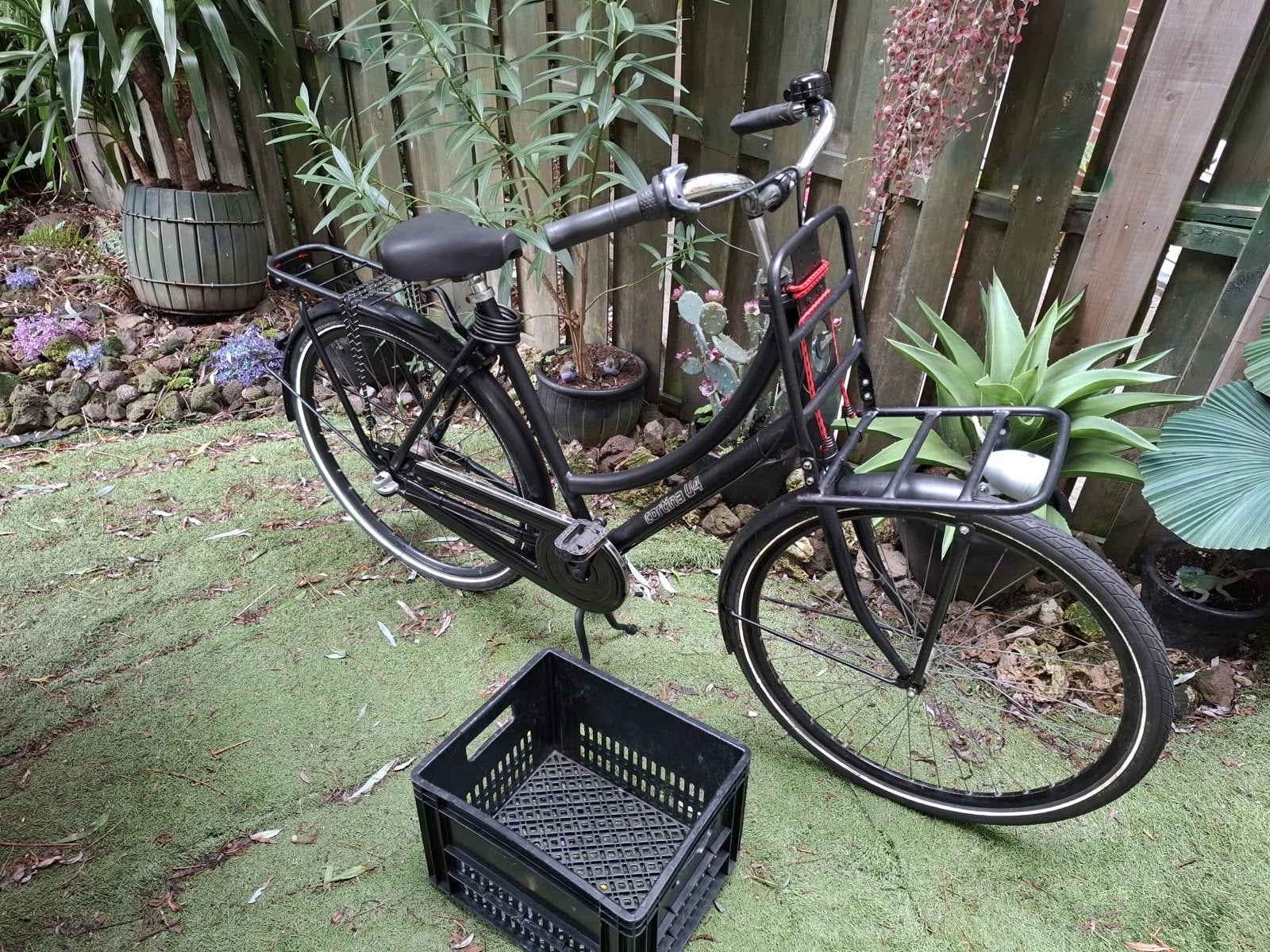 Cortina U4 Transport Omafiets Zwart 28 inch, 3 versn., Terugtraprem, Gebruikt, Versnellingen, 56 cm of meer