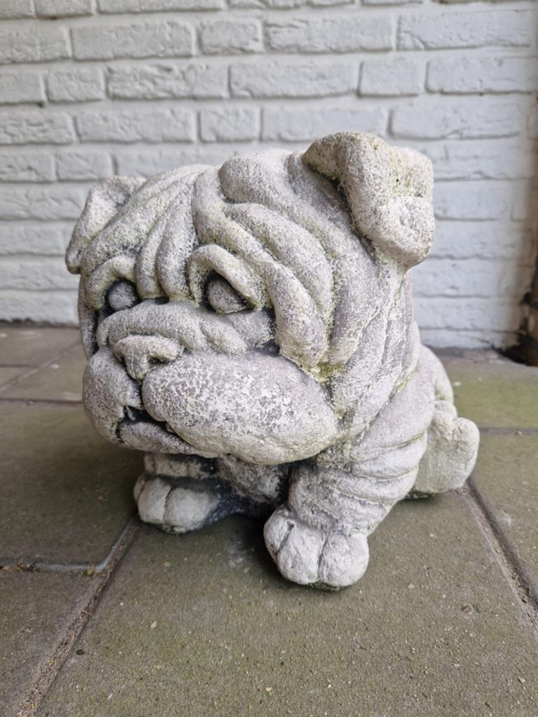 Vintage English Bulldog Garden Ornament Dog Statue, Ophalen of Verzenden