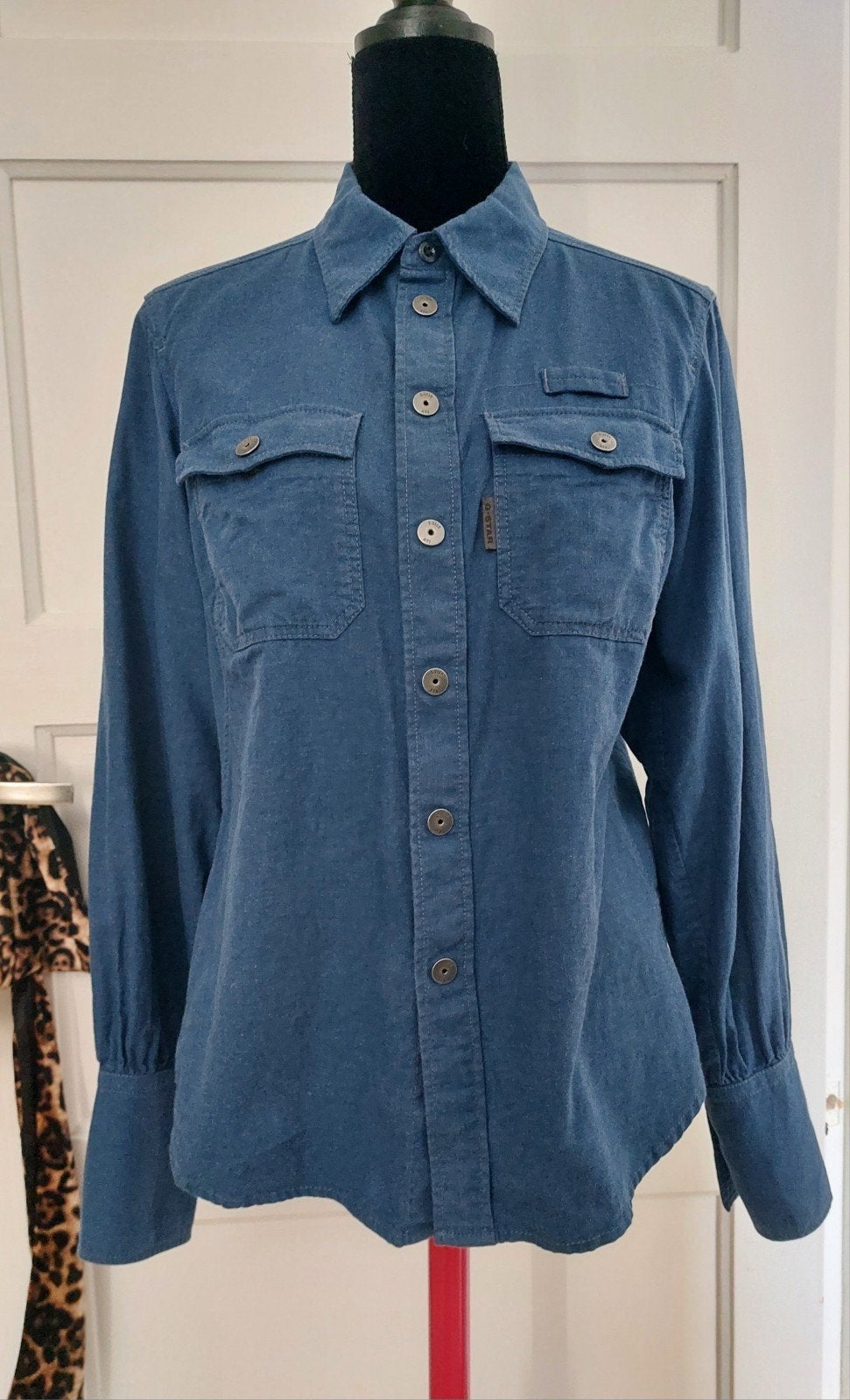 G-Star Raw Spijker Denim Blouse met Drukknopen, Blauw, Maat 42/44 (L), Ophalen of Verzenden, Zo goed als nieuw