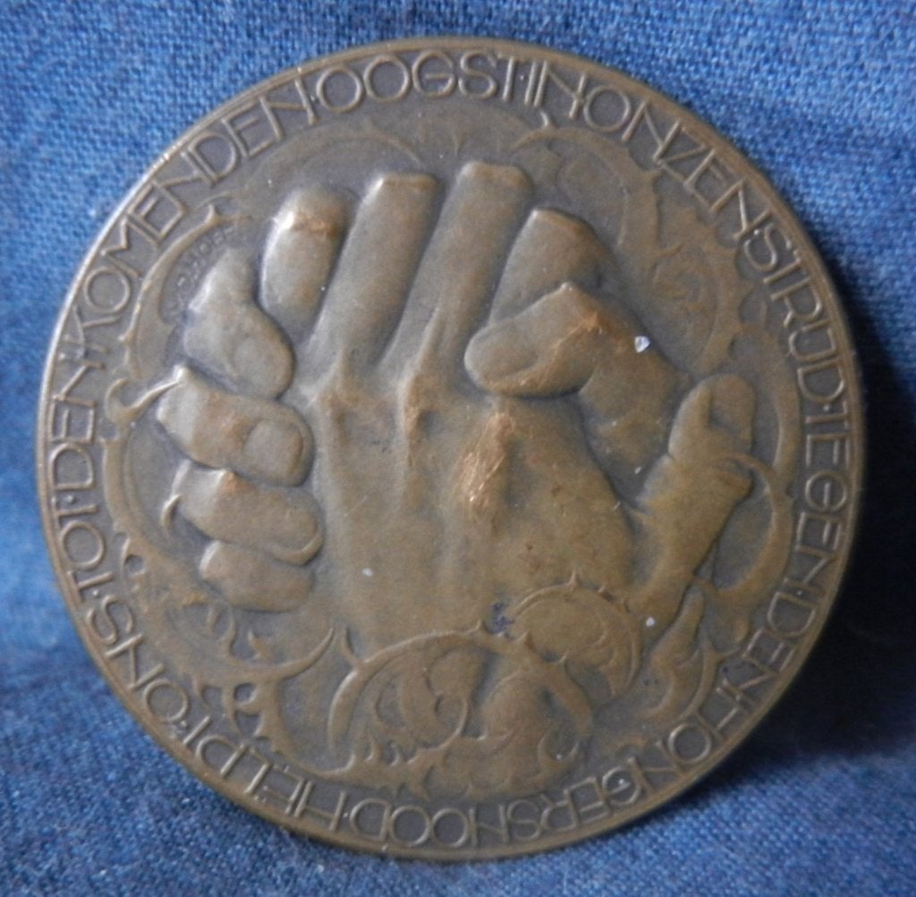 Bronzen penning Nl. Nansen Comité C vd Hoef en L Zijl 1923 2, Postzegels en Munten, Penningen en Medailles, Ophalen of Verzenden