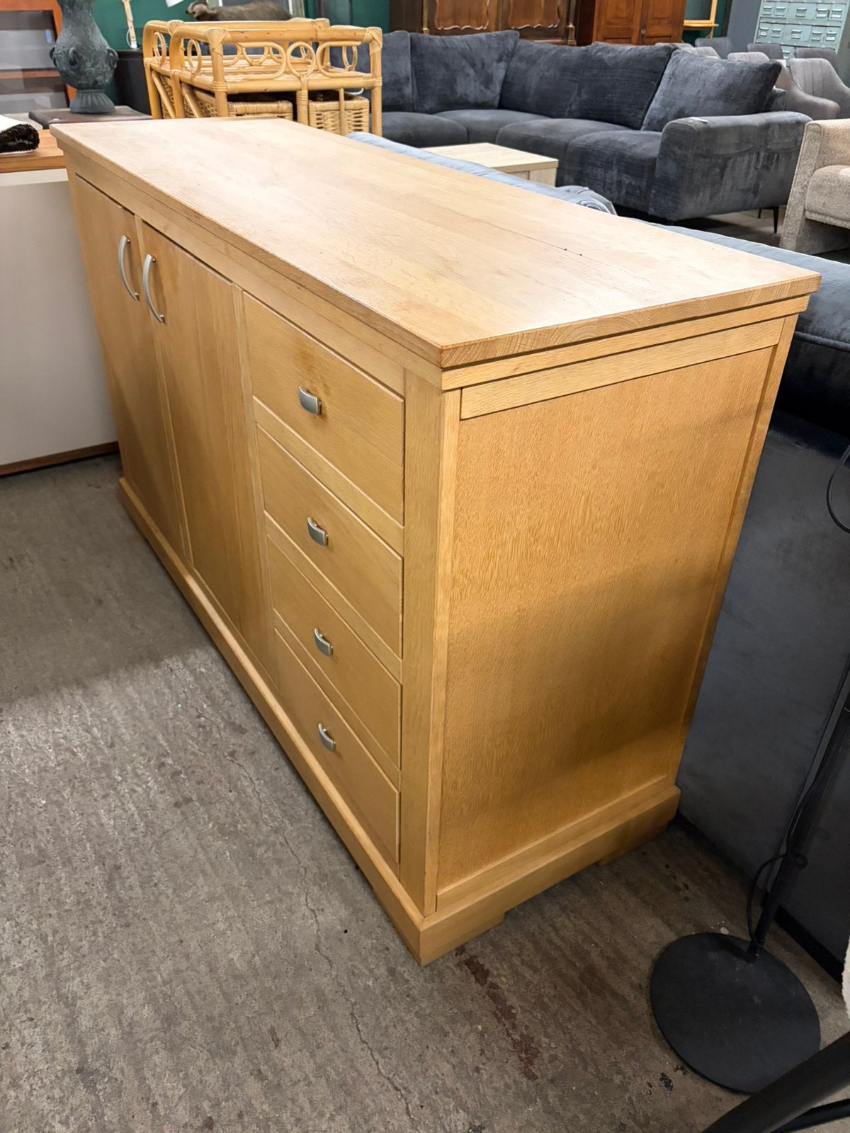 Blank eiken dressoir H94xB152xD59cm, Ophalen, ., Zo goed als nieuw, .