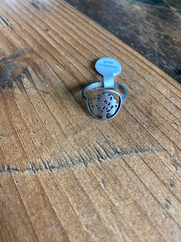 RVS Ring 'Tree of Life' - Maat 20, Sieraden, Tassen en Uiterlijk, Ringen, 20 of groter, IJzer of Staal, Nieuw, Ophalen of Verzenden