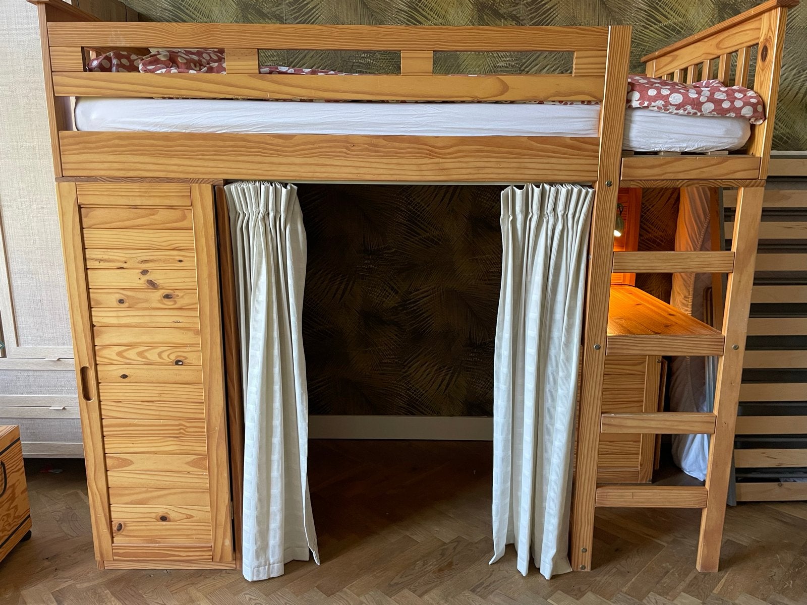 Hoogslaper 90x200 met matras en opbergruimte, Ophalen, Gebruikt, Eenpersoons, 200 cm