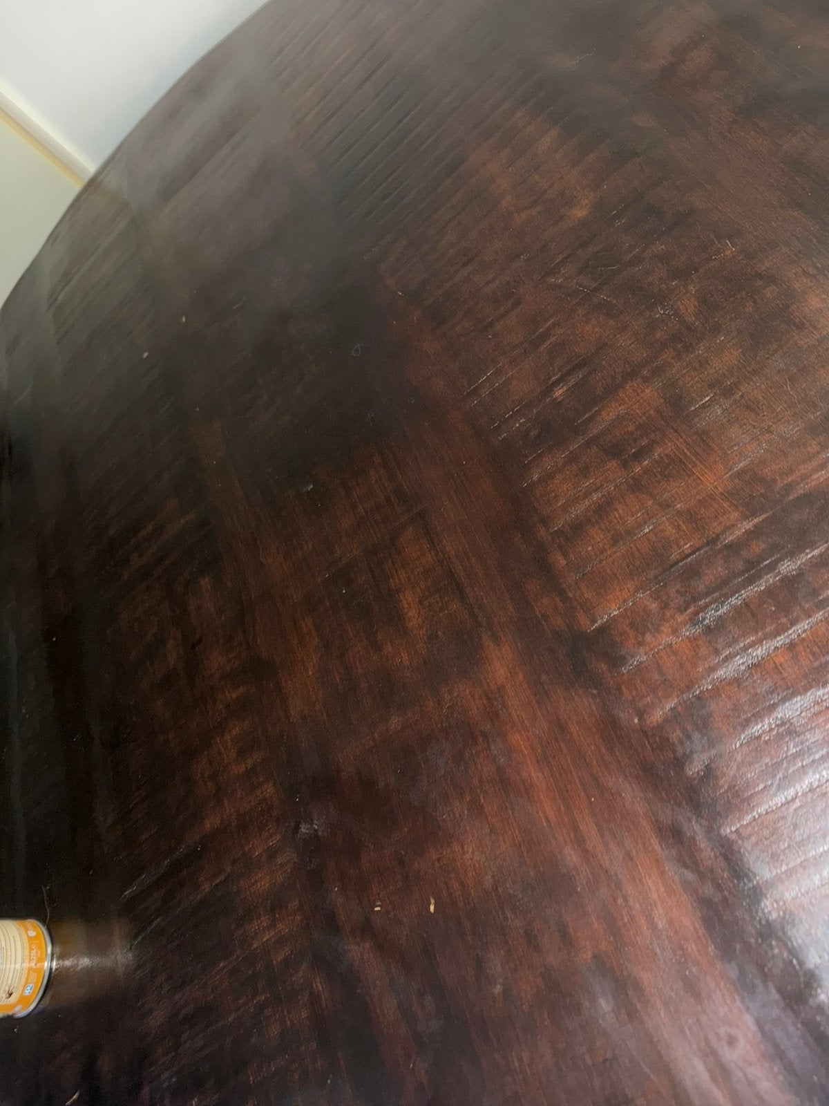 Mangohout donker bruin 150 Rond koopje!, Ophalen, Zo goed als nieuw, Rond, 100 tot 150 cm