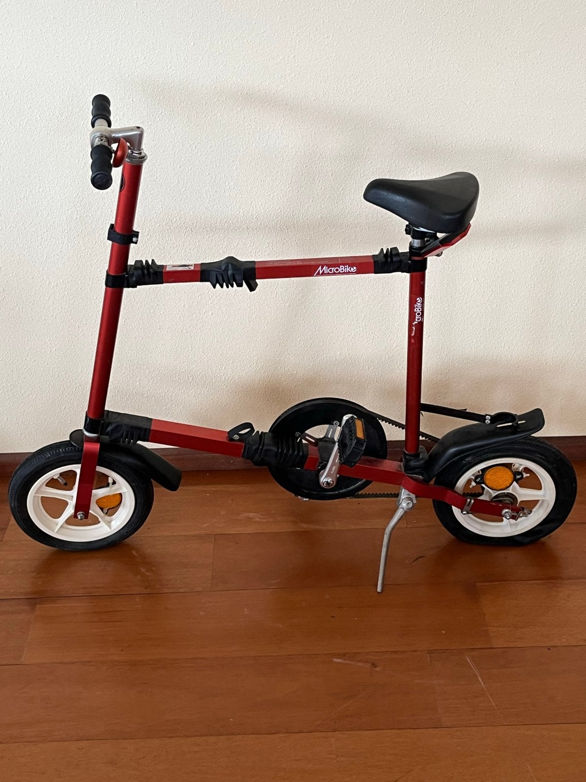 MicroBike vouwfiets - Rood, lichtgewicht (lekke band), Gebruikt, 14 tot 16 inch, Totaal opvouwbaar, Ophalen