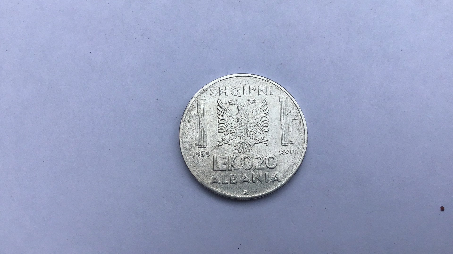 Albanie 0,20 lek 1939 Italiaanse bezetting., Ophalen of Verzenden, Overige landen