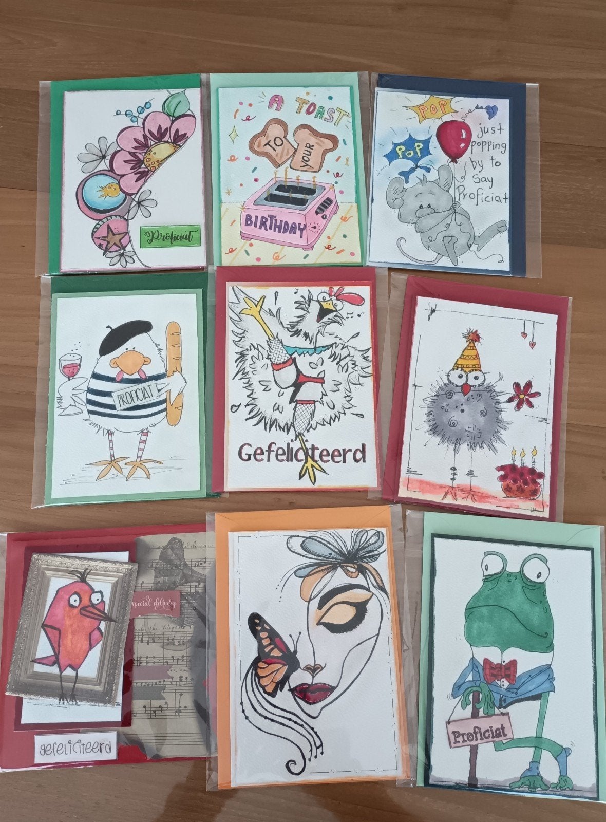 SALE! 26  zelf gemaakte kaarten., Ophalen of Verzenden, Overige thema's
