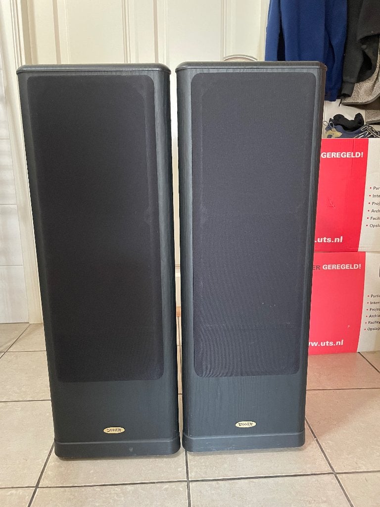 Tannoy 635 D50 Black Ash, Vloerstaande luidspreker, 120 tot 150 watt, Zo goed als nieuw, Basreflex