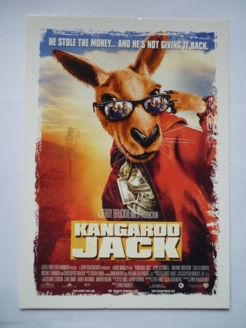 Boomerang reclamekaart Film - Kangaroo Jack, Ophalen of Verzenden, 1980 tot heden, Gelopen, Overige thema's