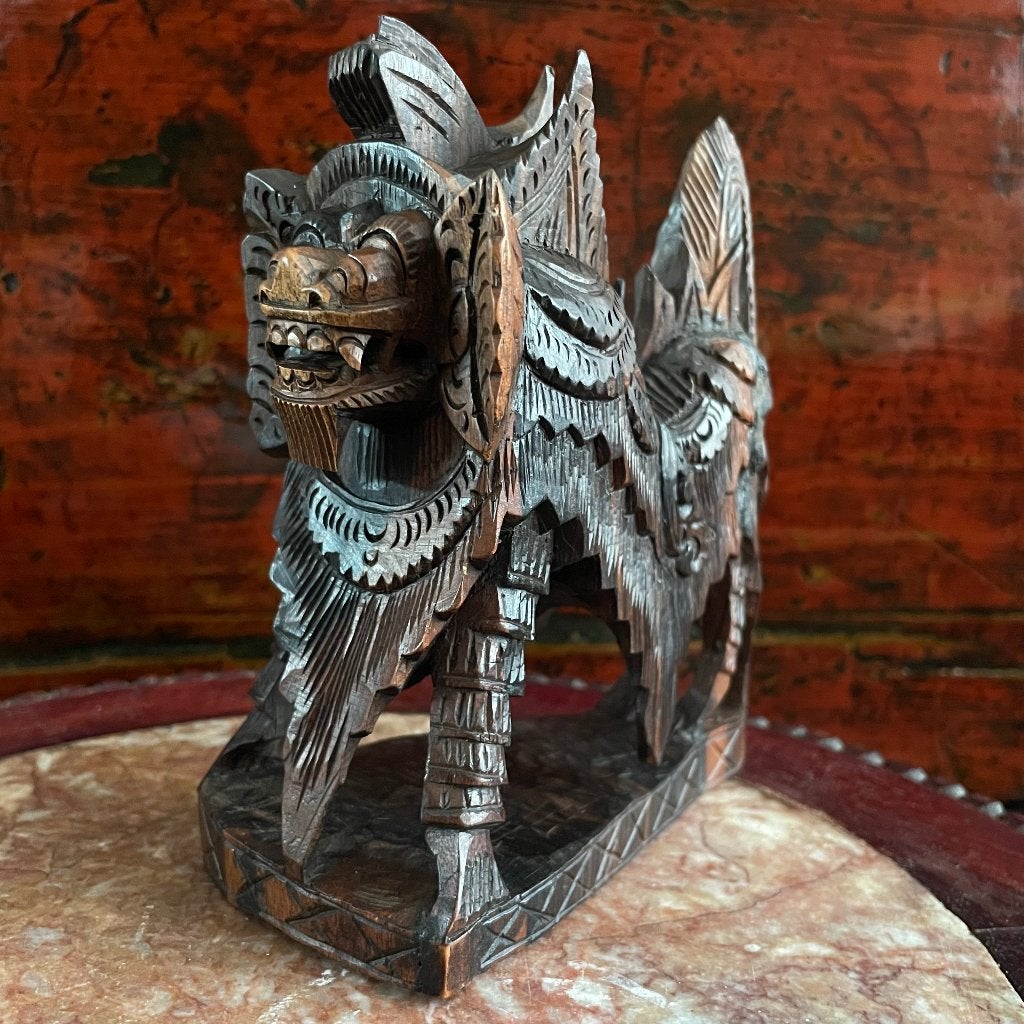 Vintage Balinese houten Barong / Bali - Indonesië, Ophalen of Verzenden, Handgemaakt, Hout, Houtsnijwerk