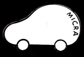 Nissan Micra pin- wit emaille, Verzenden, Nieuw, Transport, Speldje of Pin