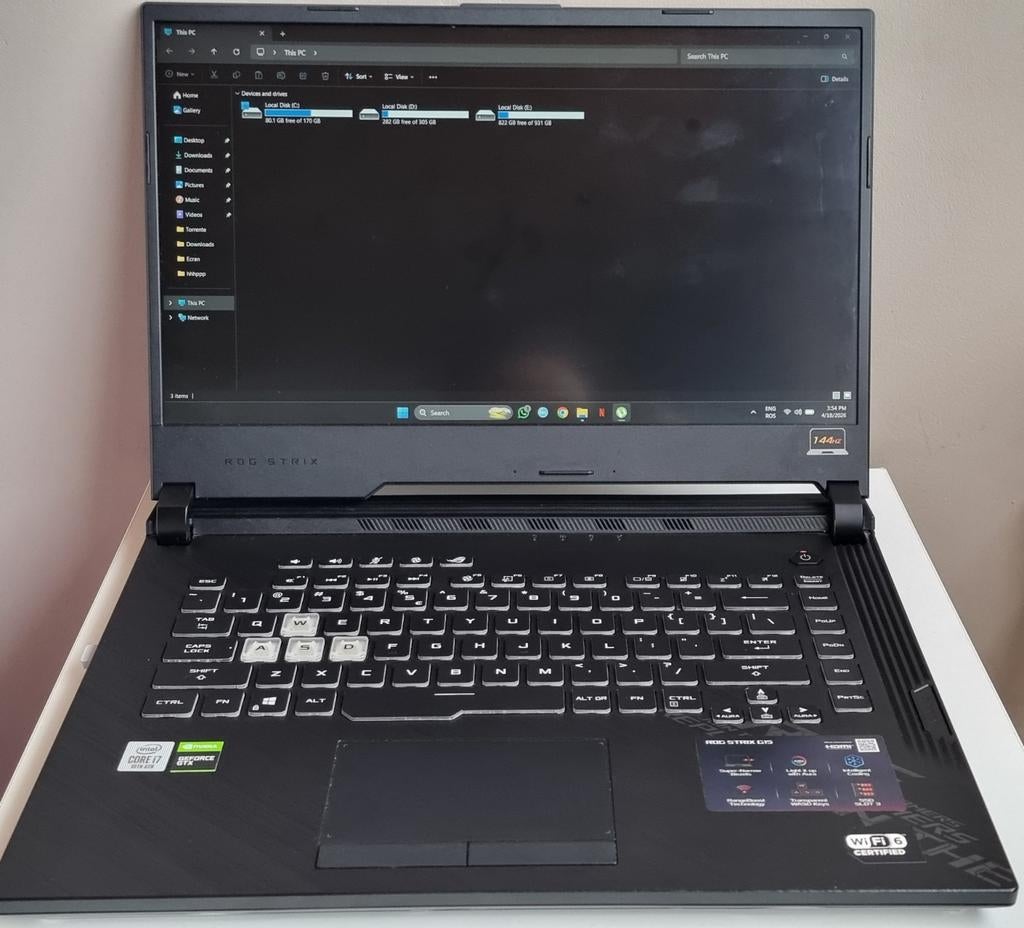 Gaming laptop Asus i7, 15 inch, Asus ROG Strix G15, Intel® Core™ i7 , Ophalen of Verzenden