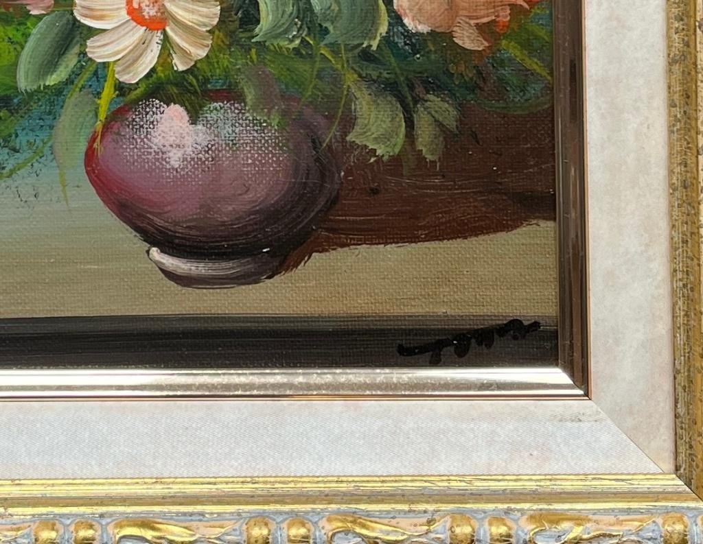 Leuk bloemenschilderijtje in een mooie lijst., Ophalen of Verzenden