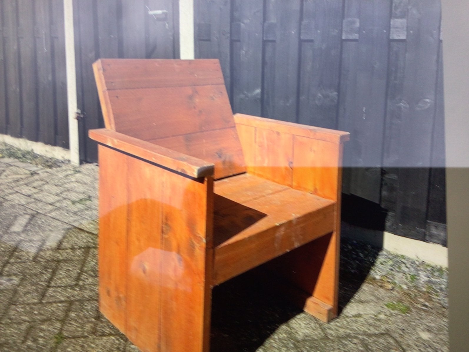 4 stoelen (steigerhout), Ophalen, Gebruikt, Hout