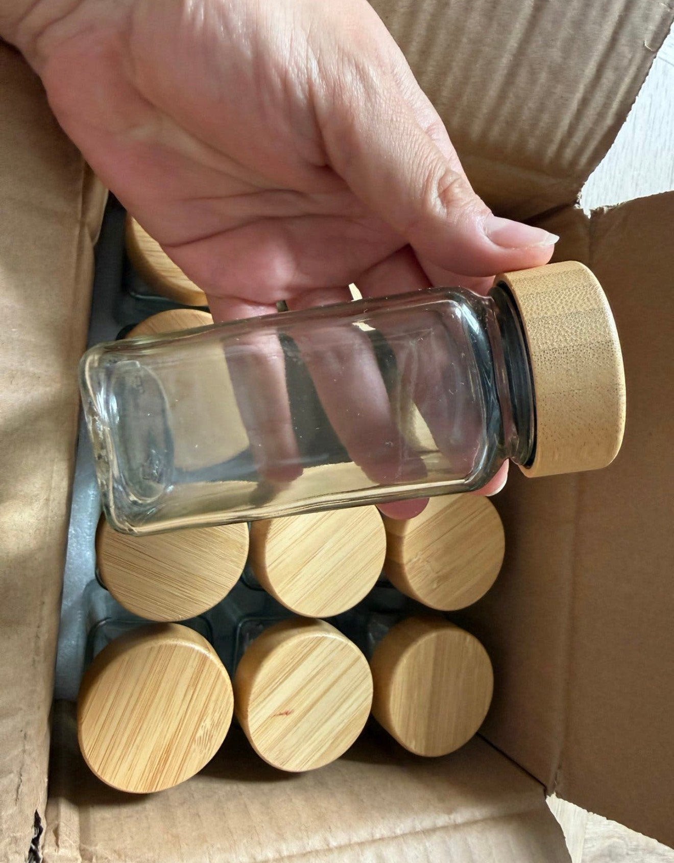 Kruidenpotjes Bamboe 12stuks + Labels & Trechter (NIEUW), Ophalen of Verzenden, Nieuw