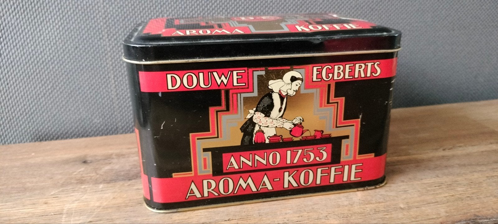 Vintage Douwe Egberts Aroma Koffie blik Anno 1753, Verzamelen, Blikken, Ophalen of Verzenden, Gebruikt, Douwe Egberts