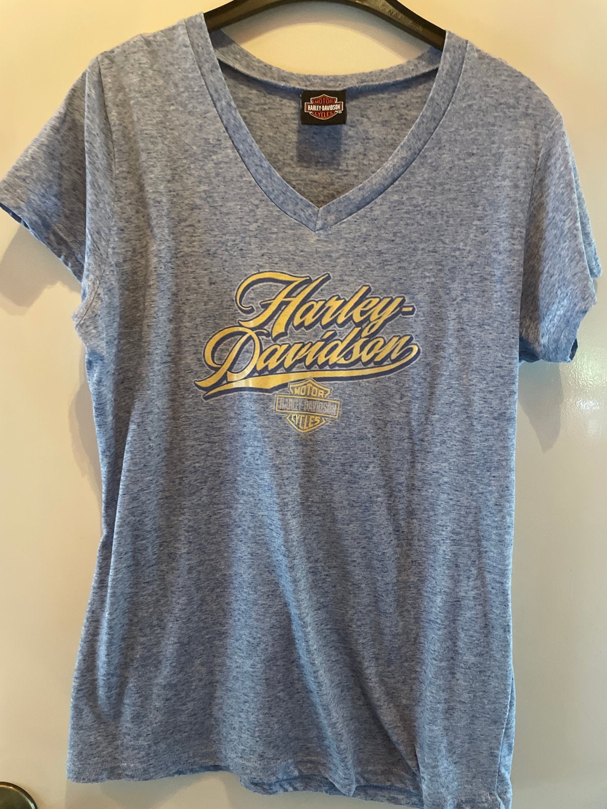 Harley-Davidson T-shirt - Maat L, Blauw, Maat 42/44 (L), Ophalen of Verzenden, Korte mouw