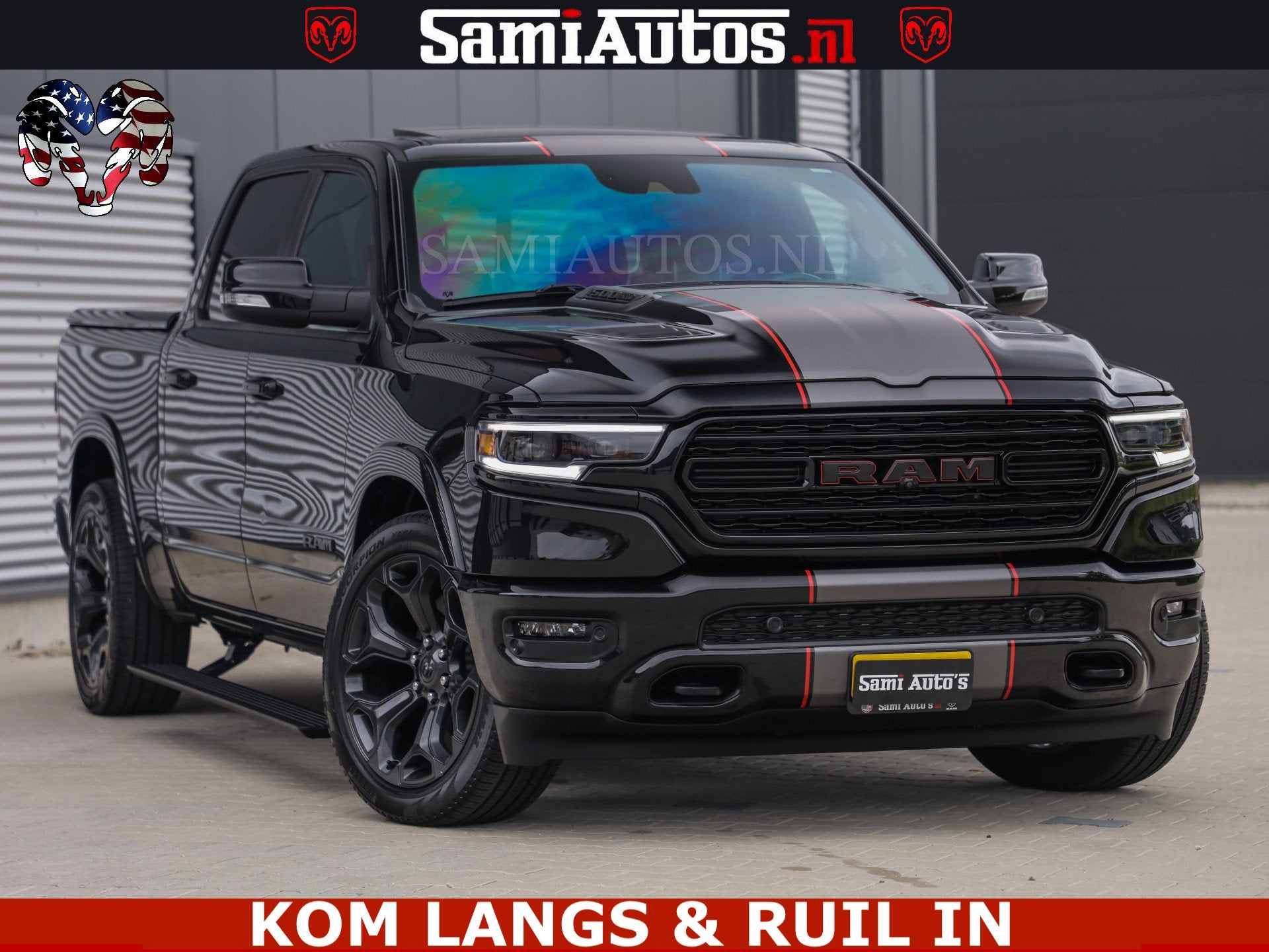 Dodge Ram LIMITED | TRAINHORN | | HUD | UITLAATKLEP | LUCHTV, Automaat, Gebruikt, 5654 cc, Met garantie (alle)